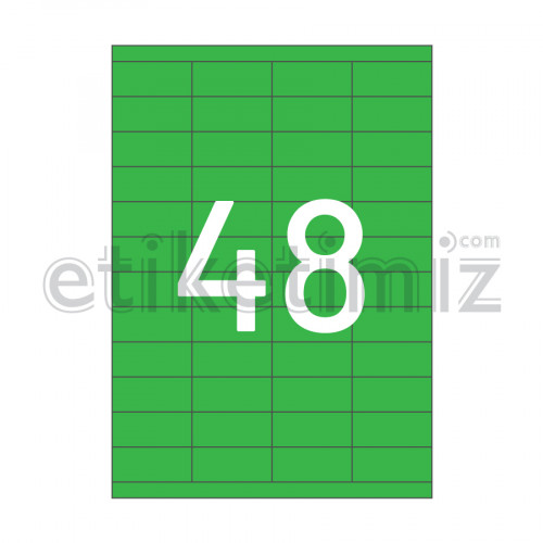 52.5x23 mm Düz Kenar Lazer Etiket Yeşil