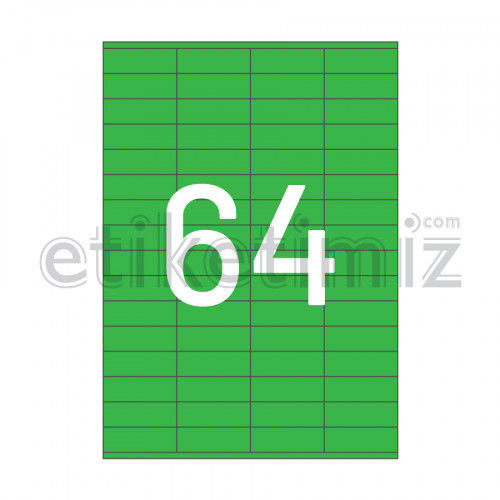 52.5x18 mm Düz Kenar Lazer Etiket Yeşil