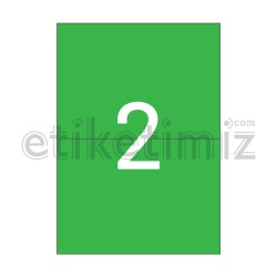 210x148.5 mm Düz Kenar Lazer Etiket Yeşil