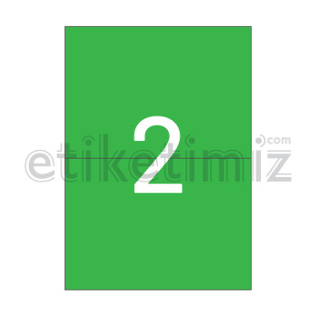 210x148.5 mm Düz Kenar Lazer Etiket Yeşil