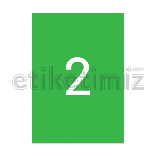210x148.5 mm Düz Kenar Lazer Etiket Yeşil