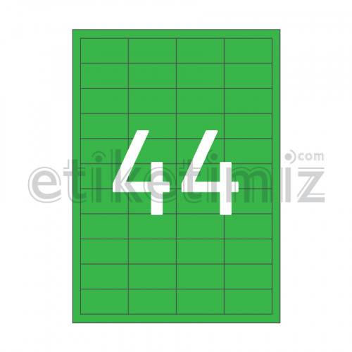 48.5x25.4 mm Düz Kenar Lazer Etiket Yeşil