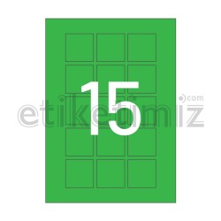 45x45 mm Düz Kenar Lazer Etiket Yeşil
