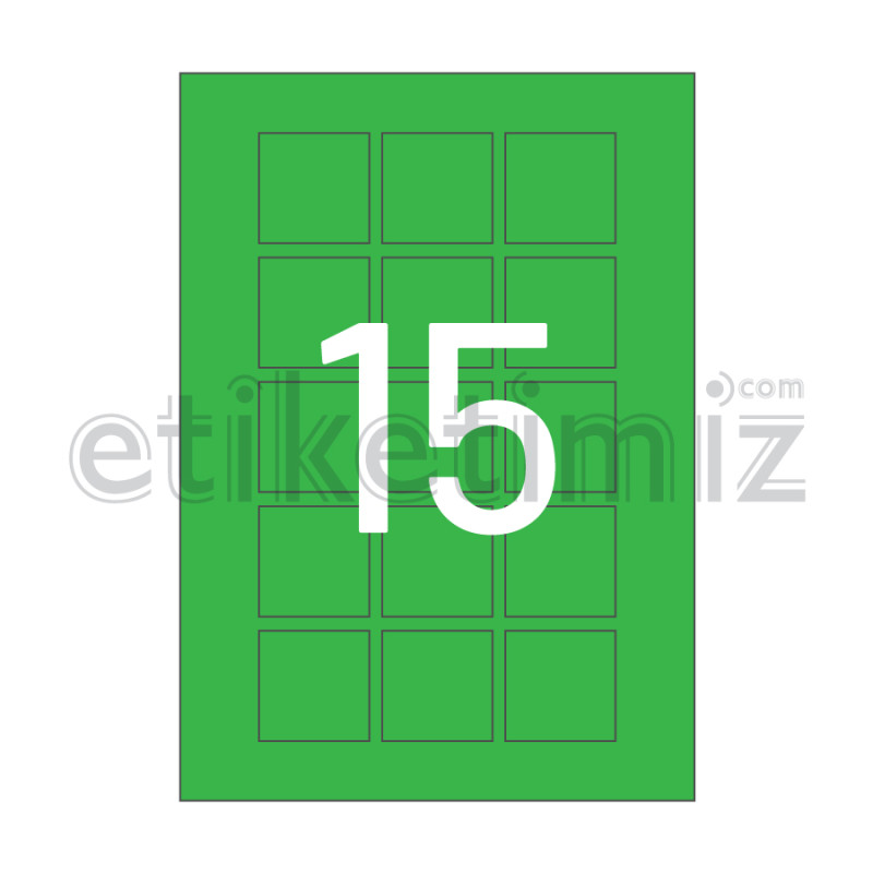 45x45 mm Düz Kenar Lazer Etiket Yeşil 45x45 mm Düz Kenar Lazer Etiket Yeşil