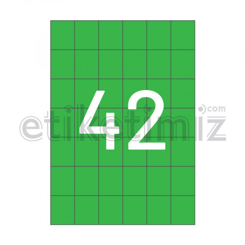 35x42 mm Düz Kenar Lazer Etiket Yeşil