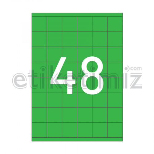 35x35 mm Düz Kenar Lazer Etiket Yeşil
