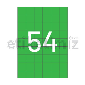 35x33.16 mm Düz Kenar Lazer Etiket Yeşil