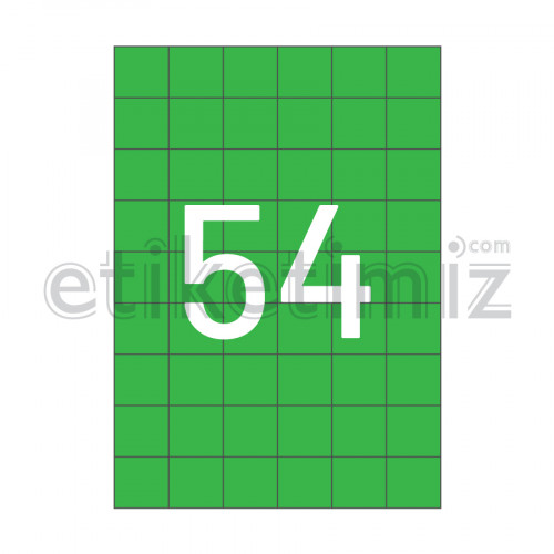 35x33.16 mm Düz Kenar Lazer Etiket Yeşil