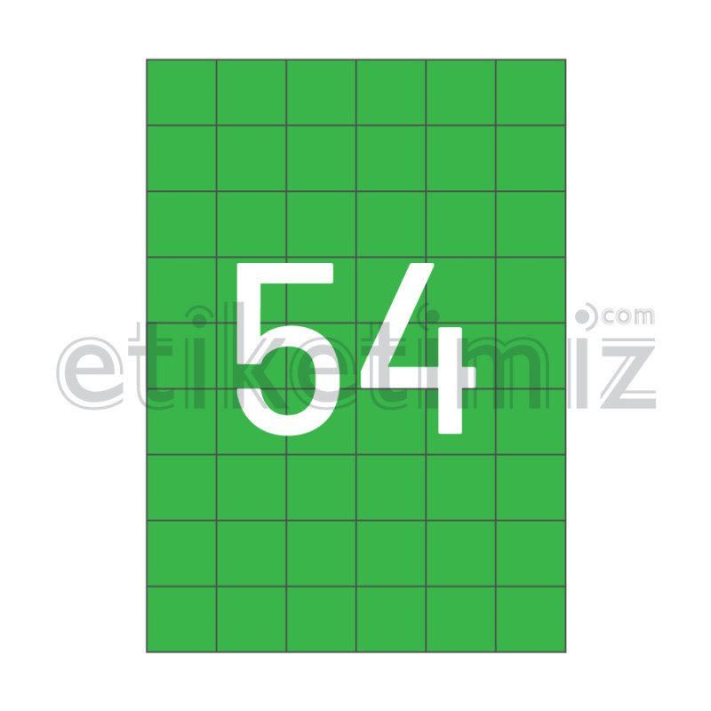 35x33.16 mm Düz Kenar Lazer Etiket Yeşil