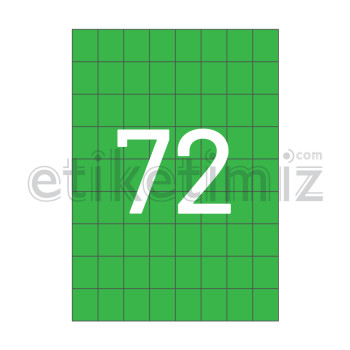 26.25x33.16 mm Düz Kenar Lazer Etiket Yeşil