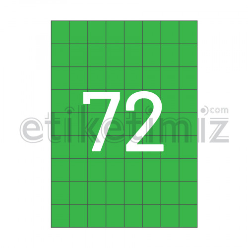 26.25x33.16 mm Düz Kenar Lazer Etiket Yeşil