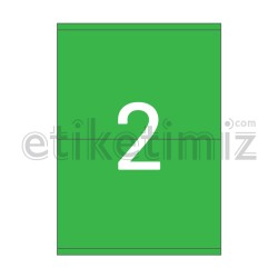 210x140 mm Düz Kenar Lazer Etiket Yeşil