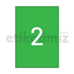 199.6x143.5 mm Yuvarlak Kenar Lazer Etiket Yeşil
