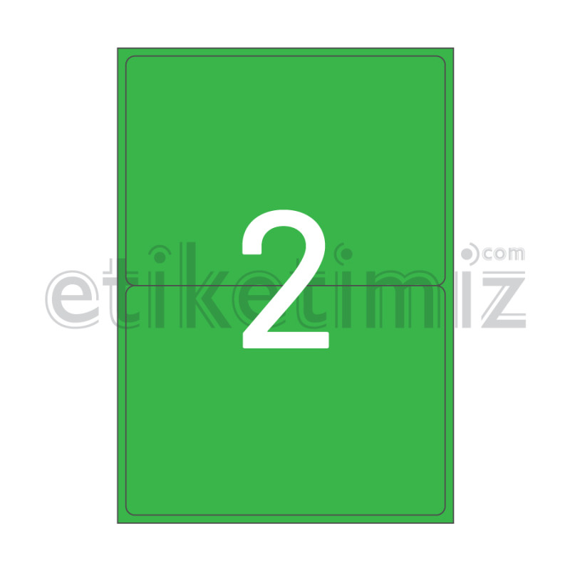 199.6x143.5 mm Yuvarlak Kenar Lazer Etiket Yeşil 199.6x143.5 mm Yuvarlak Kenar Lazer Etiket Yeşil