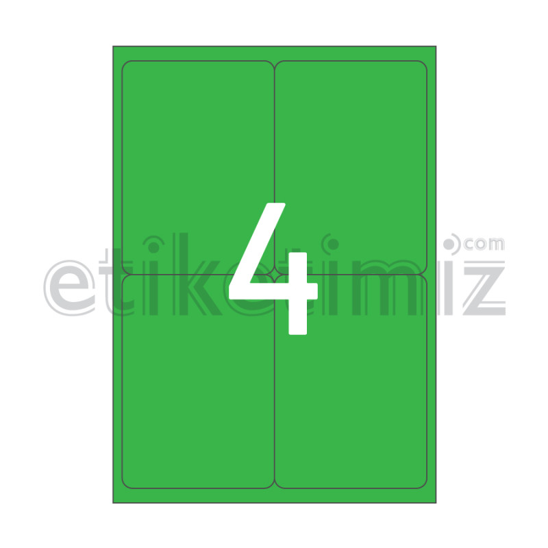 99.1x139 mm Yuvarlak Kenar Lazer Etiket Yeşil 99.1x139 mm Yuvarlak Kenar Lazer Etiket Yeşil