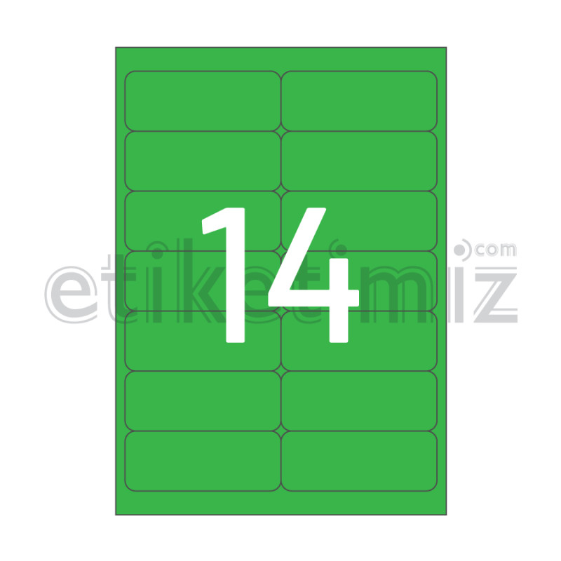 99.1x38.1 mm Yuvarlak Kenar Lazer Etiket Yeşil 99.1x38.1 mm Yuvarlak Kenar Lazer Etiket Yeşil