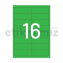 99.1x34 mm Yuvarlak Kenar Lazer Etiket Yeşil