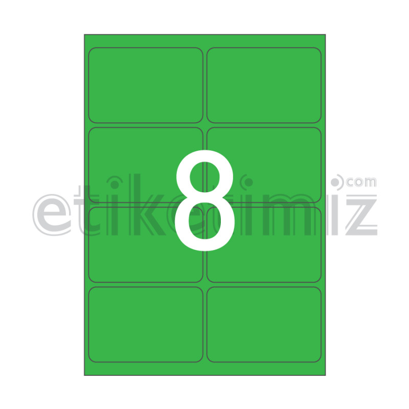 99.5x65.5 mm Yuvarlak Kenar Lazer Etiket Yeşil 99.5x65.5 mm Yuvarlak Kenar Lazer Etiket Yeşil