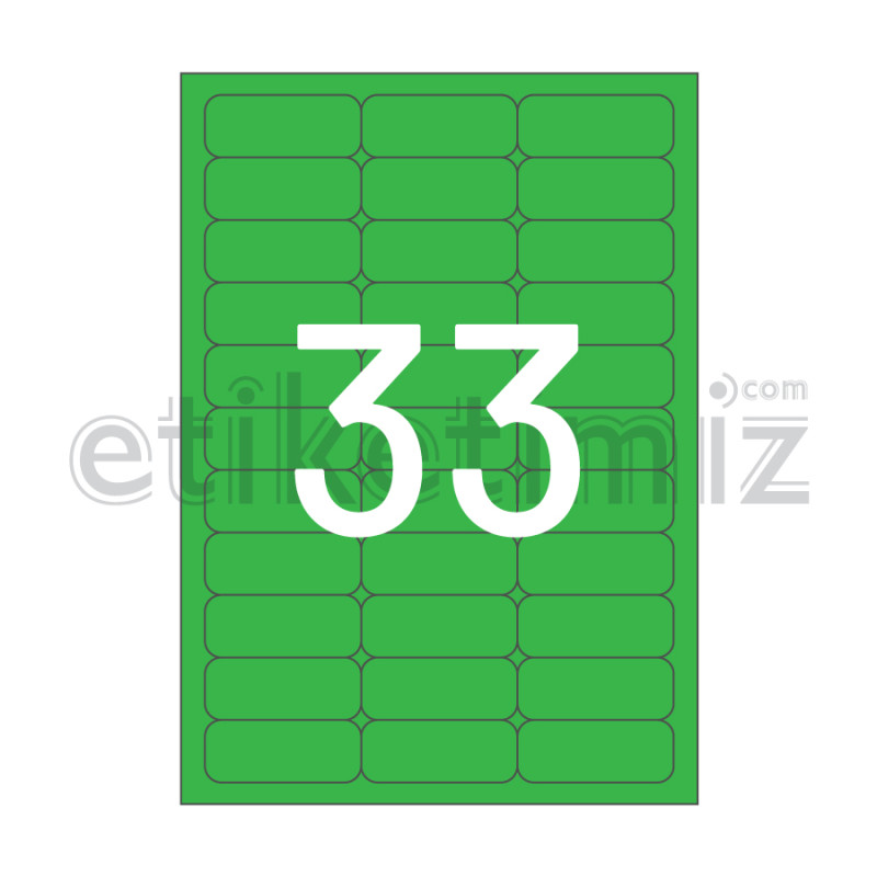 63.5x25.4 mm Yuvarlak Kenar Lazer Etiket Yeşil 63.5x25.4 mm Yuvarlak Kenar Lazer Etiket Yeşil