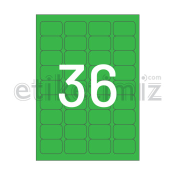 45x30 mm Yuvarlak Kenar Lazer Etiket Yeşil