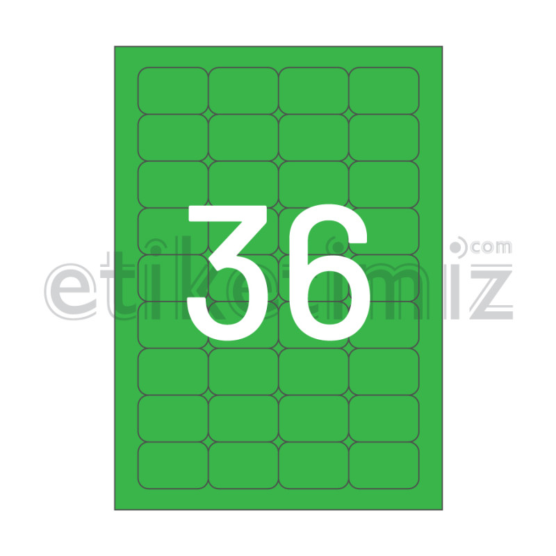 45x30 mm Yuvarlak Kenar Lazer Etiket Yeşil 45x30 mm Yuvarlak Kenar Lazer Etiket Yeşil