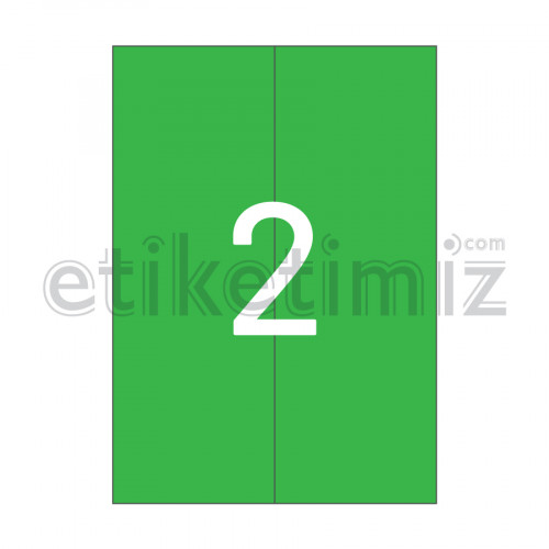 105x297 mm Düz Kenar Lazer Etiket Yeşil
