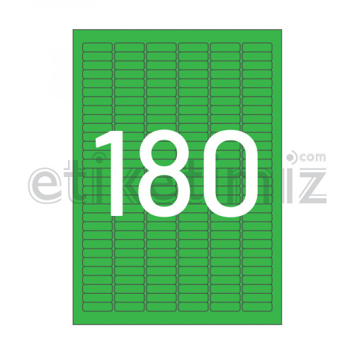 30x9 mm Yuvarlak Kenar Lazer Etiket Yeşil