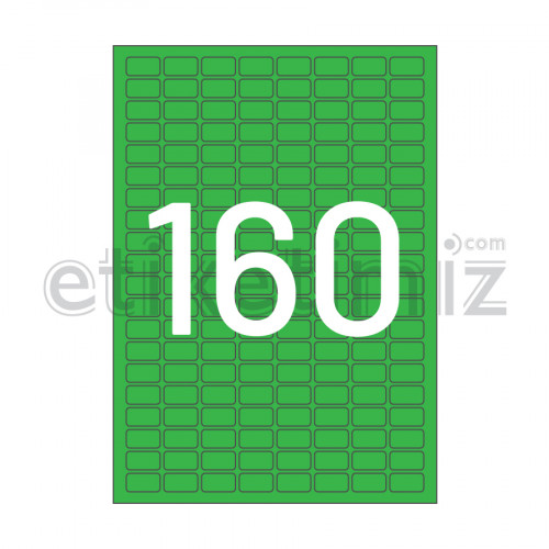 22x12 mm Yuvarlak Kenar Lazer Etiket Yeşil