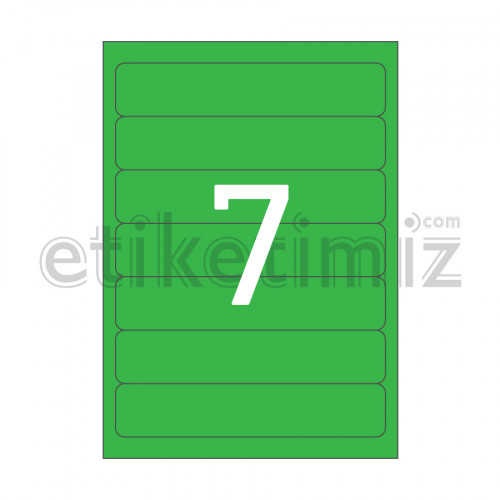 192.5x39 mm Yuvarlak Kenar Lazer Etiket Yeşil