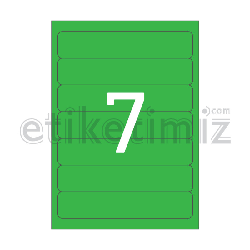 192.5x39 mm Yuvarlak Kenar Lazer Etiket Yeşil 192.5x39 mm Yuvarlak Kenar Lazer Etiket Yeşil