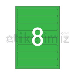 192x34 mm Yuvarlak Kenar Lazer Etiket Yeşil