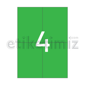 105x148.5 mm Düz Kenar Lazer Etiket Yeşil 105x148.5 mm Düz Kenar Lazer Etiket Yeşil