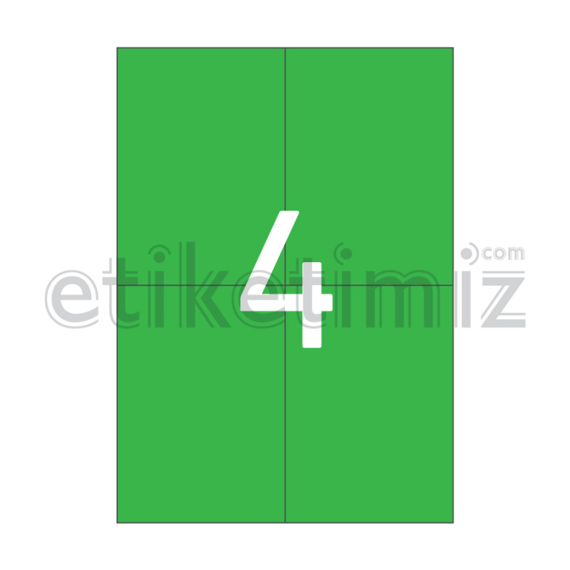105x148.5 mm Düz Kenar Lazer Etiket Yeşil 105x148.5 mm Düz Kenar Lazer Etiket Yeşil