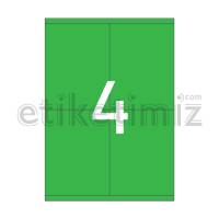 105x140 mm Düz Kenar Lazer Etiket Yeşil