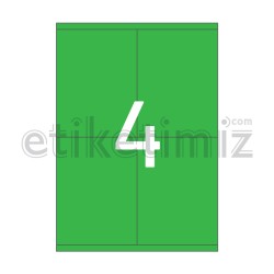 105x140 mm Düz Kenar Lazer Etiket Yeşil