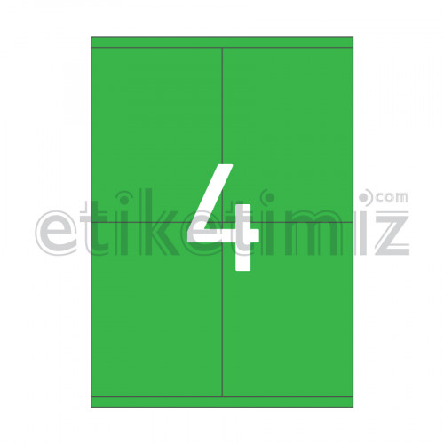 105x140 mm Düz Kenar Lazer Etiket Yeşil
