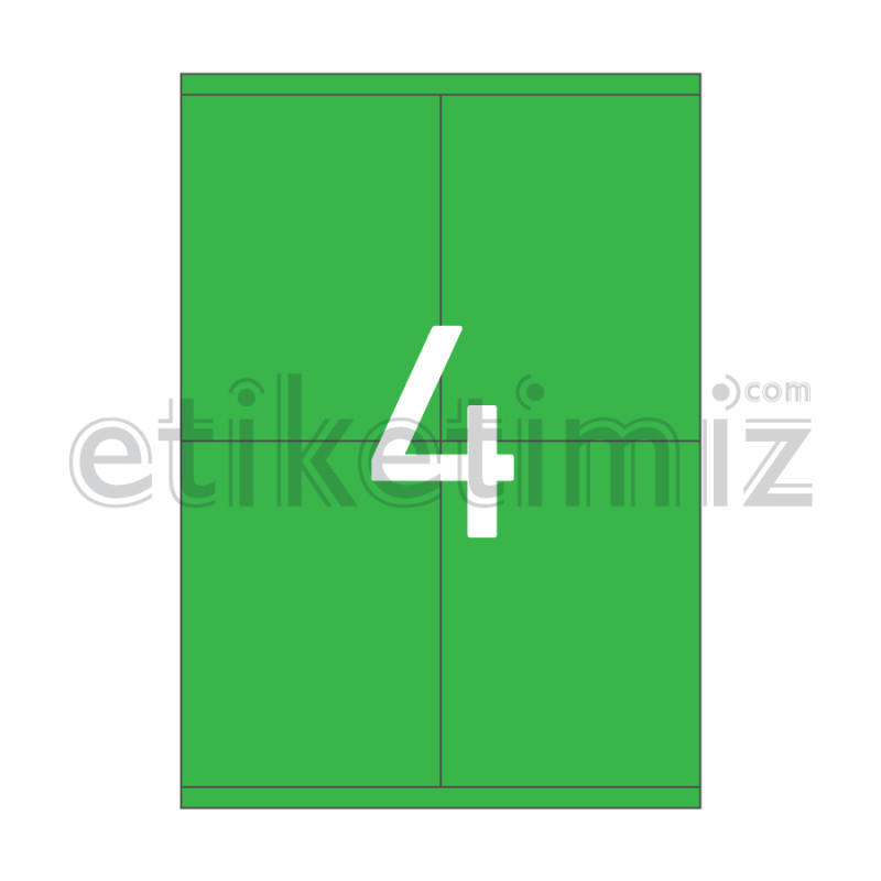 105x140 mm Düz Kenar Lazer Etiket Yeşil 105x140 mm Düz Kenar Lazer Etiket Yeşil