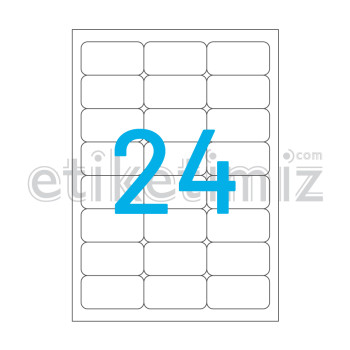 64x34 mm Yuvarlak Kenar Lazer Etiket
