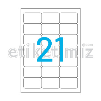 63.5x38.1 mm Yuvarlak Kenar Lazer Etiket