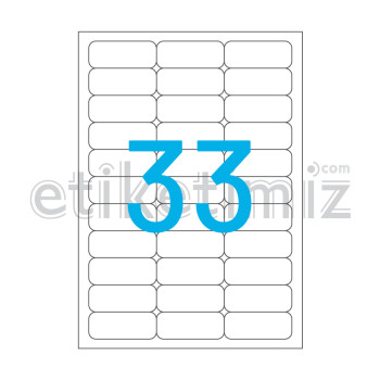 63.5x25.4 mm Yuvarlak Kenar Lazer Etiket