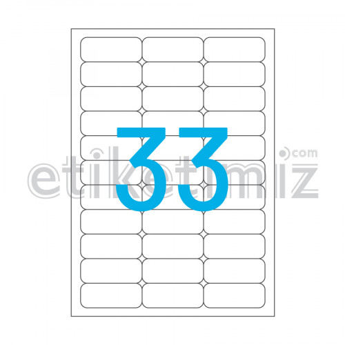 63.5x25.4 mm Yuvarlak Kenar Lazer Etiket