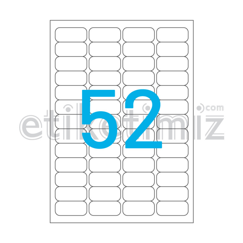 46.4x21.2 mm Yuvarlak Kenar Lazer Etiket 46.4x21.2 mm Yuvarlak Kenar Lazer Etiket