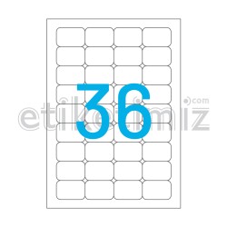45x30 mm Yuvarlak Kenar Lazer Etiket