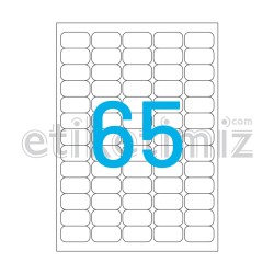38.1x21.2mm Yuvarlak Kenar Lazer Etiket