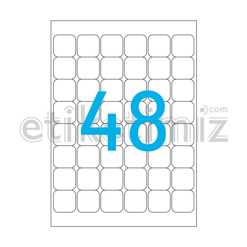 32x32 mm Yuvarlak Kenar Lazer Etiket 32x32 mm Yuvarlak Kenar Lazer Etiket