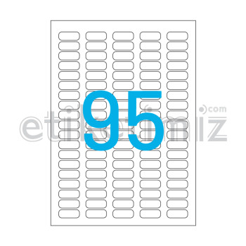 30x12 mm Yuvarlak Kenar Lazer Etiket