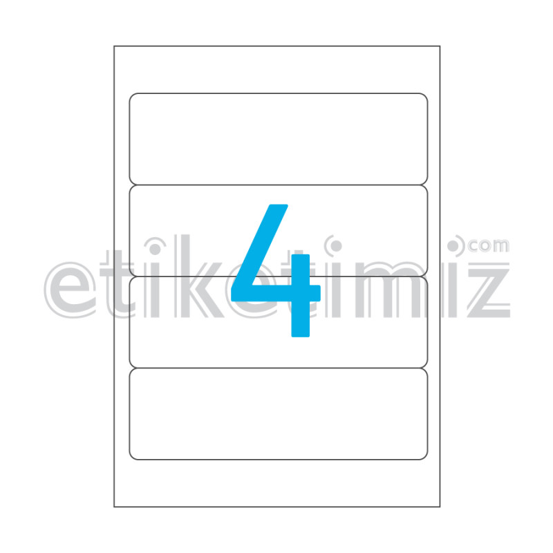192x59 mm Yuvarlak Kenar Lazer Etiket 192x59 mm Yuvarlak Kenar Lazer Etiket