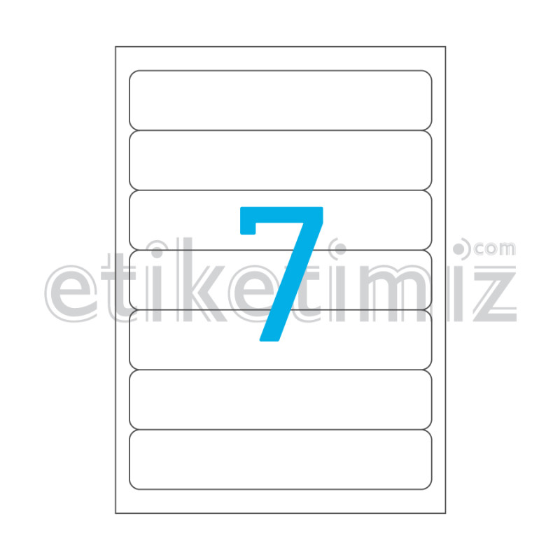 192.5x39 mm Yuvarlak Kenar Lazer Etiket 192.5x39 mm Yuvarlak Kenar Lazer Etiket