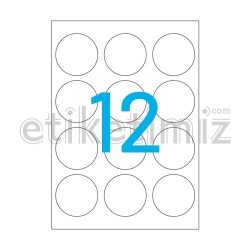 Ø60 mm Yuvarlak Kenar Lazer Etiket