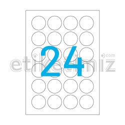 Ø40 mm Yuvarlak Kenar Lazer Etiket